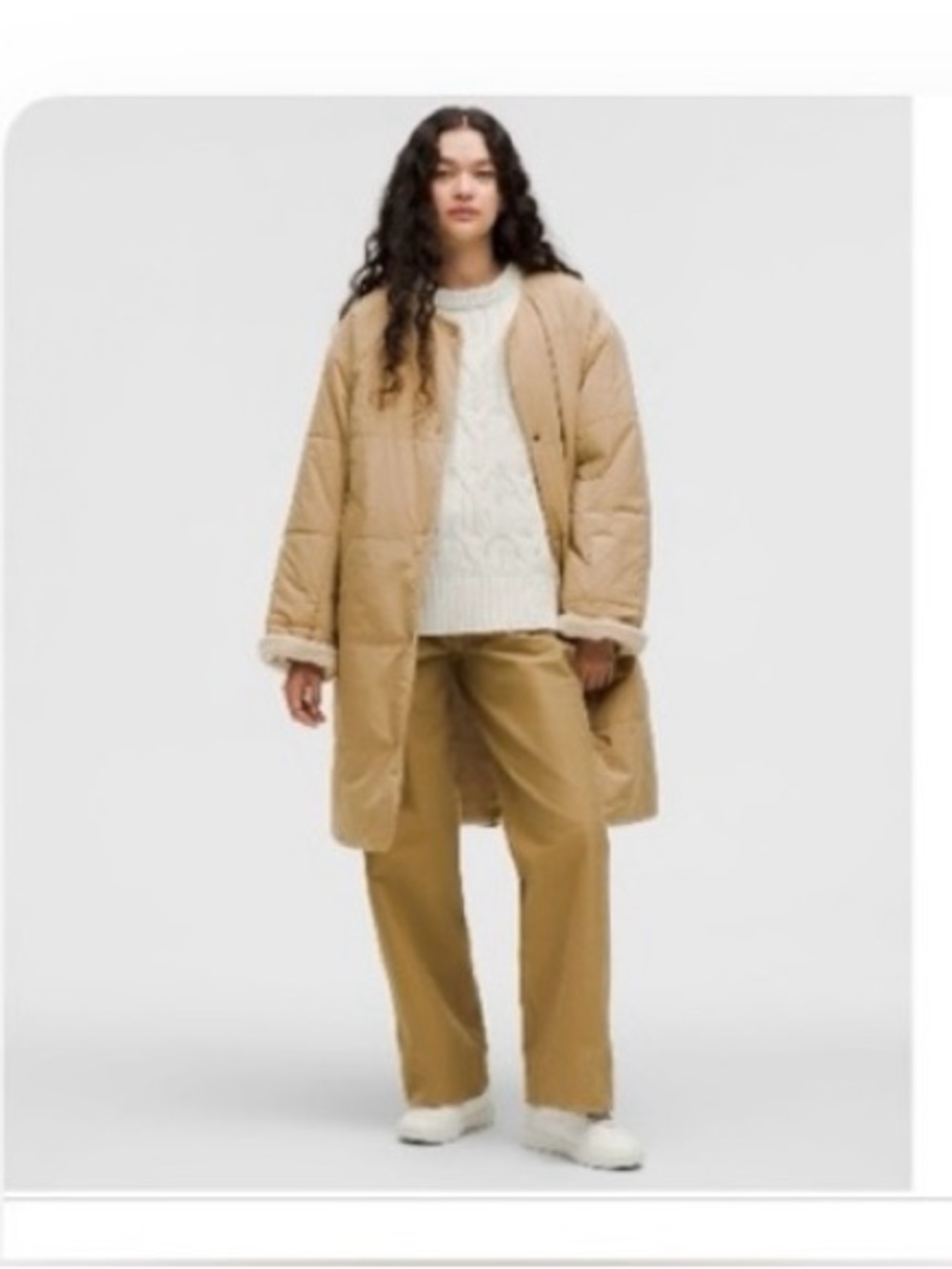lululemon athletica Long Camel Puffer Coat